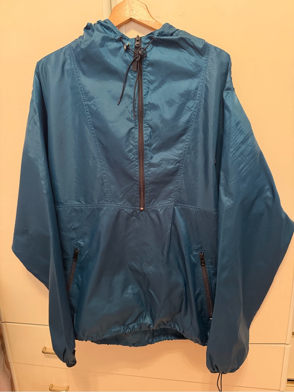 Helly Hansen Blue Teal Half-Zip Windbreaker Hoodie